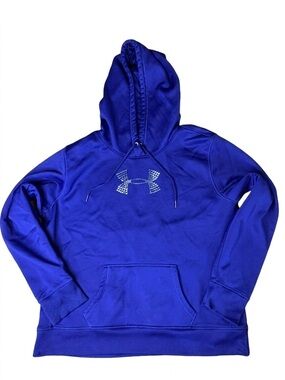 Under Armour Storm1 Royal Blue Pullover Hoodie with Studded Metal Logo - Size XL